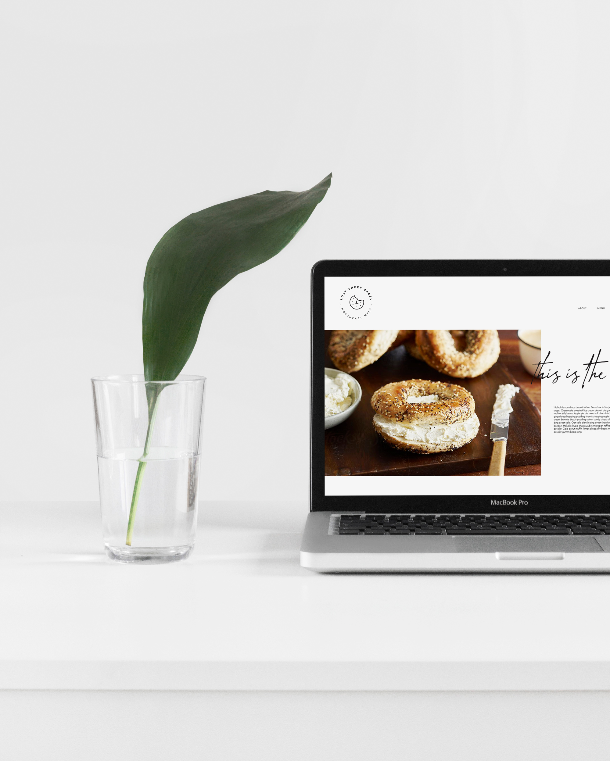 bagel & coffee shop logo design and website